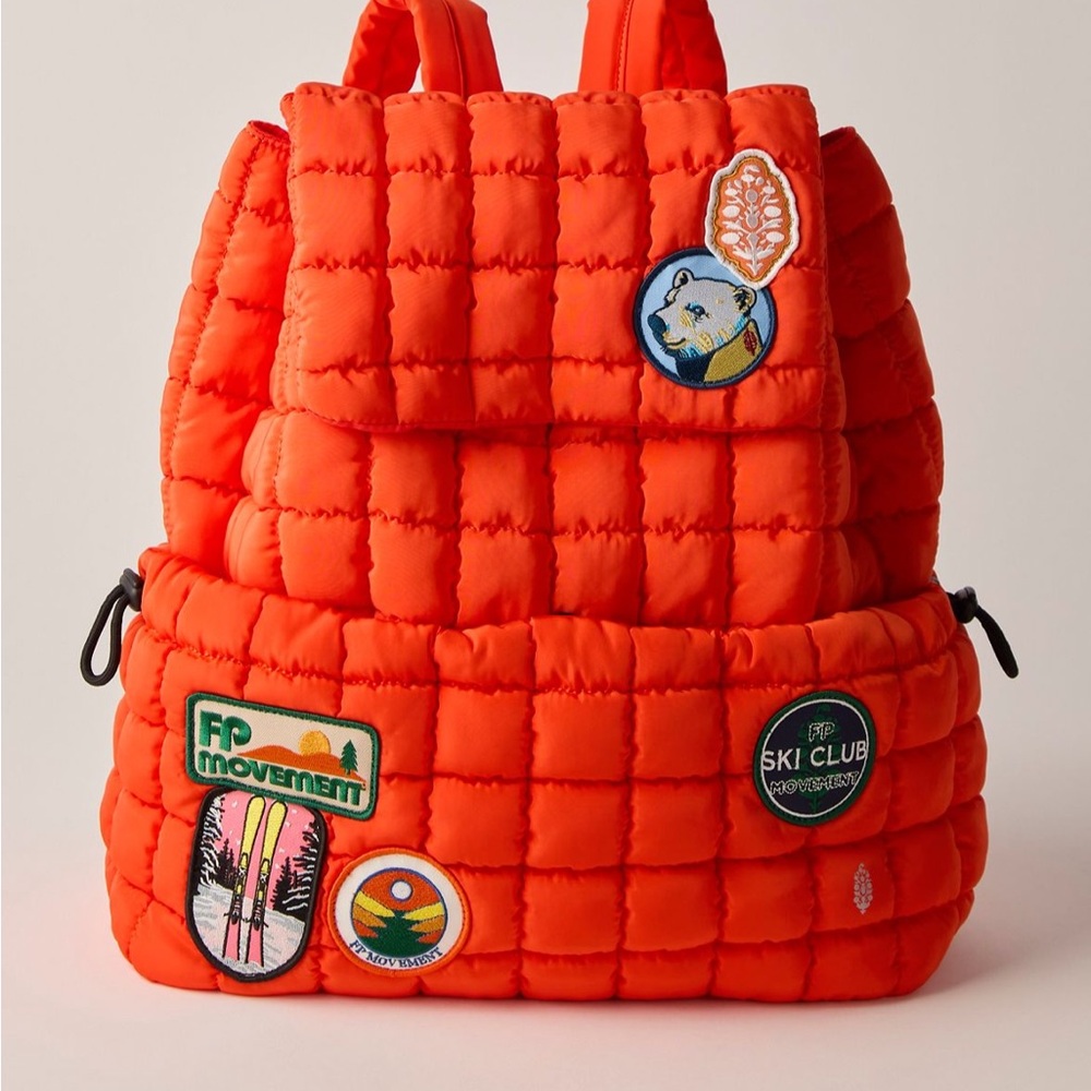 Orange Quilted Kids Backpack